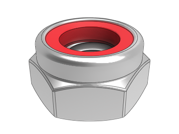 DIN985 Red Ni Hexagon thin lock nuts with non-metallic inserts
