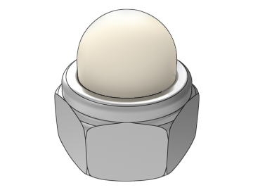 DIN986 white plastic cap non-metallic insert hexagon cap nut