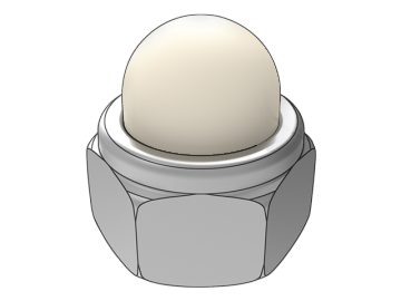 DIN986 white plastic cap non-metallic insert hexagon cap nut