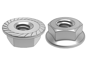 ASME B18.2.2.12 Hexagon flange nuts with spline teeth (with non-slip teeth)