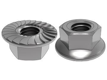 JIS B 1190-1 Hexagon flange nuts with spline teeth, small opposite sides
