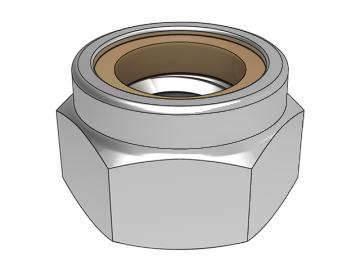 DIN982 brown rubber Hexagon lock nuts with non-metallic buckle inserts