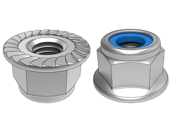 DIN6926 Lenny's hexagonal flange lock nut with spline thread non-gold flexed insert