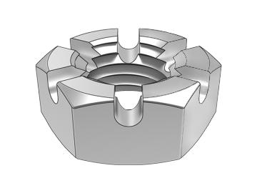 DIN937A type hexagon slotted thin nut