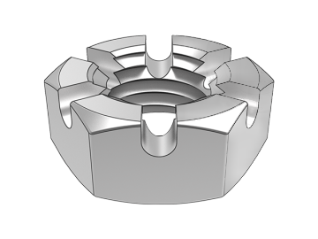 DIN937A type hexagon slotted thin nut