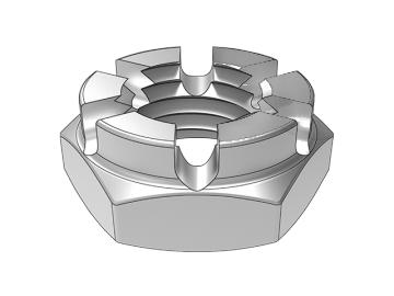 DIN937 B type hexagon slotted thin nut crown type