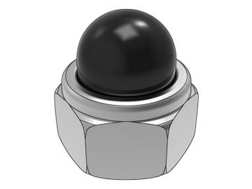 DIN986 black rubber cap non-metallic buckle insert hexagon cap nut
