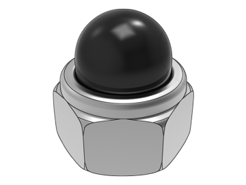 DIN986 black rubber cap non-metallic buckle insert hexagon cap nut