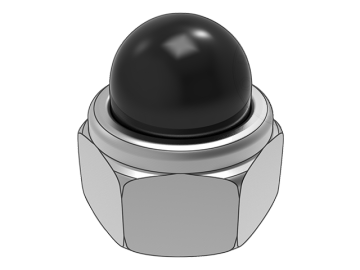 DIN986 black rubber cap non-metallic buckle insert hexagon cap nut